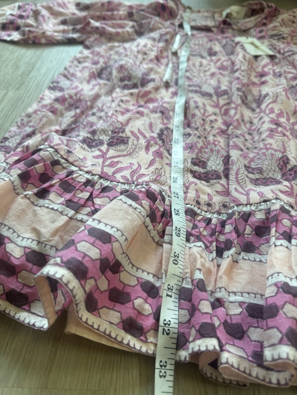 NWT CLEOBELLA Magdalena Vintage Rose Pink Mini Dress Size Small Organic Cotton - Picture 8 of 8